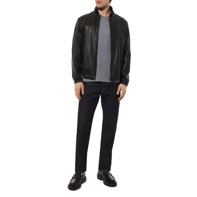 фото Кожаная куртка emporio armani