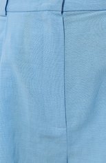 Женские шорты изо льна и хлопка A MERE CO голубого цвета, арт. AMC-RSS23-048SB | Фото 5 (Женское Кросс-КТ: Шорты-одежда; Длина Ж (юбки, платья, шорты): Мини; Материал внешний: Хлопок, Лен; Стили: Кэжуэл)