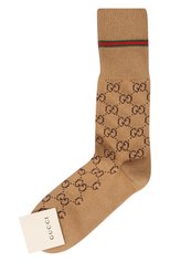 Женские носки GUCCI бежевого цвета, арт. 572266 4G056 | Фото 1 (Материал внешний: Хлопок)
