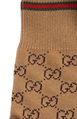 Женские носки GUCCI бежевого цвета, арт. 572266 4G056 | Фото 2 (Материал внешний: Хлопок)