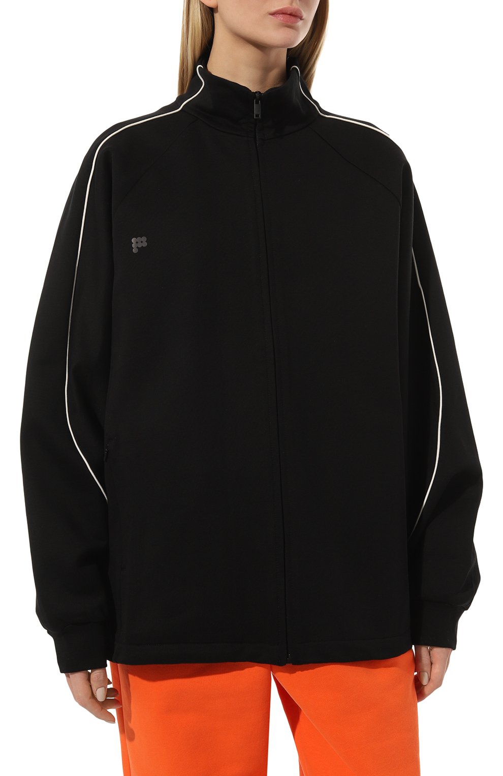 Мужского толстовка PANGAIA черного цвета, арт. Unisex Tech Jersey Jacket | Фото 3 (Стили: Спорт-шик; Женское Кросс-КТ: Толстовка-одежда, Кардиган-одежда)