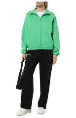 Мужского хлопковая толстовка PANGAIA зеленого цвета, арт. Organic Cotton Funnel Neck Zipped Jacket JOF0012 | Фото 2 (Стили: Спорт-шик; Женское Кросс-КТ: Толстовка-одежда, Кардиган-одежда)
