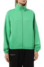 Мужского хлопковая толстовка PANGAIA зеленого цвета, арт. Organic Cotton Funnel Neck Zipped Jacket JOF0012 | Фото 3 (Стили: Спорт-шик; Женское Кросс-КТ: Толстовка-одежда, Кардиган-одежда)