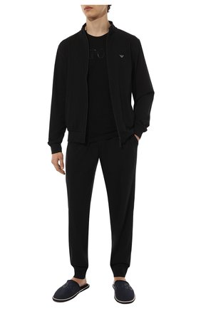 Мужская хлопковая футболка EMPORIO ARMANI черного цвета, арт. 111035/CC716 | Фото 2 (Длина (для топов): Стандартные; Материал внешний: Хлопок; Рукава: Короткие; Кросс-КТ: домашняя одежда)