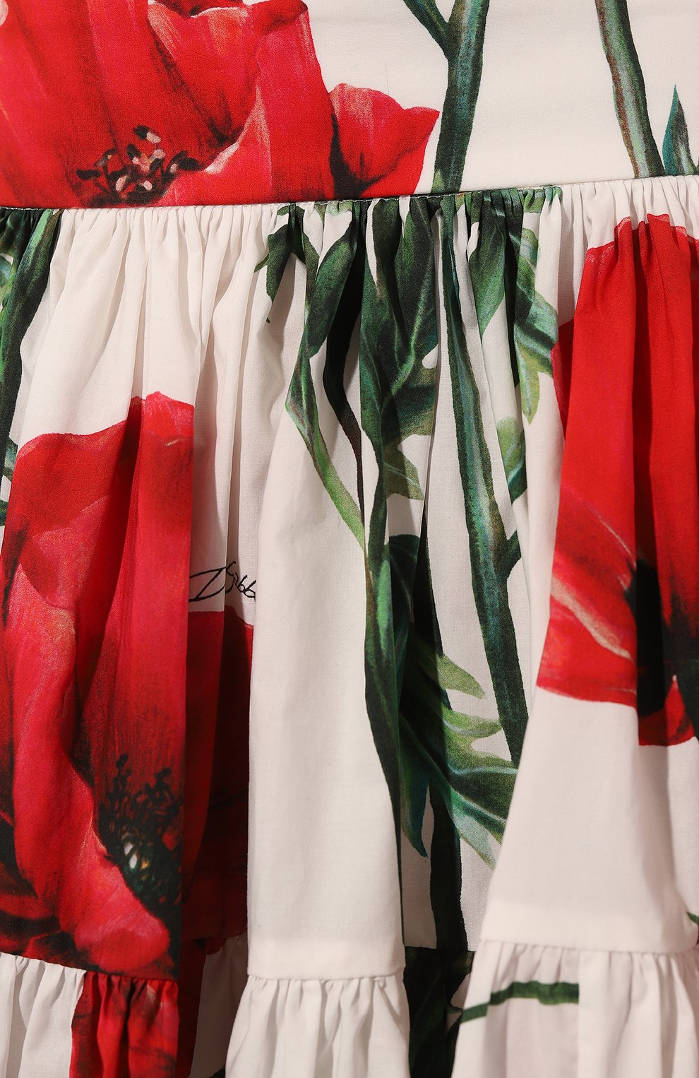 Женская хлопковая юбка DOLCE & GABBANA красного цвета, арт. F4CB1T/HS5M5 | Фото 5 (Длина Ж (юбки, платья, шорты): Мини; Женское Кросс-КТ: Юбка-одежда; Материал внешний: Хлопок; Стили: Романтичный)