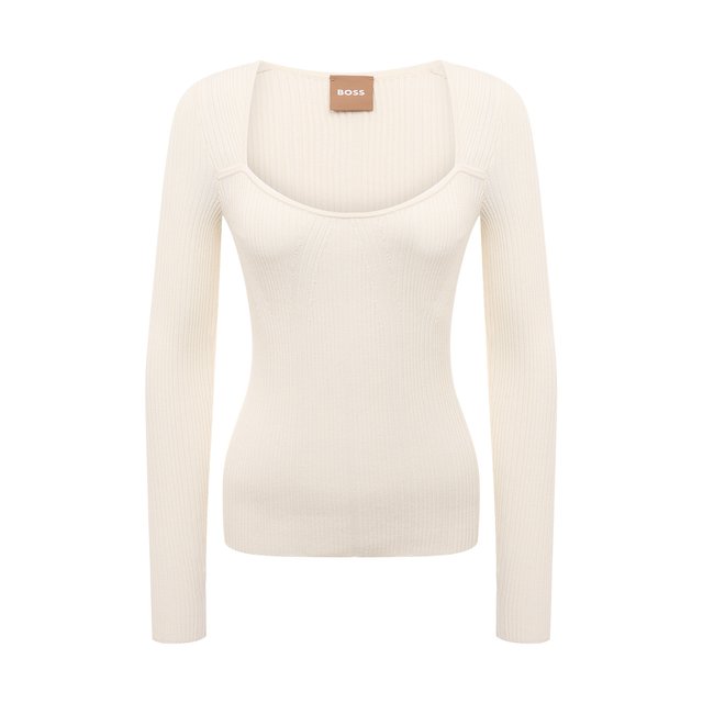 Пуловер из вискозы BOSS 50486103, цвет белый, размер 46 - фото 1