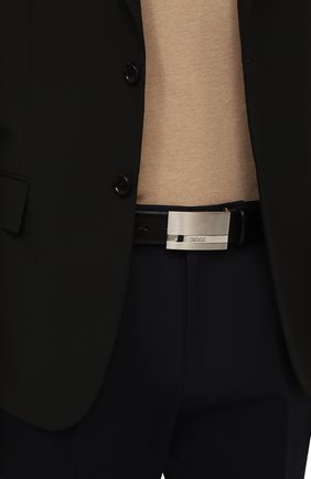 Мужской кожаный ремень BOSS черного цвета, арт. 50480955 | Фото 2 (Случай: Повседневный; Материал: Натуральная кожа)