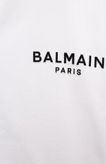 Детский хлопковая толстовка BALMAIN белого цвета, арт. BS4P30 | Фото 3 (Рукава: Длинные; Мальчики Кросс-КТ: Толстовка-одежда; Материал внешний: Хлопок)