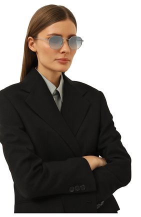 Женские солнцезащитные очки EYEPETIZER голубого цвета, арт. H0RT 1-26F | Фото 2 (Кросс-КТ: С/з-унисекс; Тип очков: С/з; Оптика Гендер: оптика-унисекс; Очки форма: Круглые)