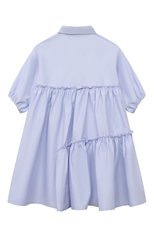 Детское хлопковое платье IL GUFO голубого цвета, арт. P23VM700C0046/2A-4A | Фото 2 (Рукава: Короткие; Случай: Повседневный; Материал внешний: Хлопок; Девочки Кросс-КТ: Платье-одежда)
