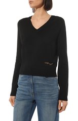 Женский кашемировый пуловер GUCCI черного цвета, арт. 628411 XKBH9 | Фото 3 (Материал внешний: Шерсть, Кашемир; Рукава: Длинные; Длина (для топов): Стандартные; Женское Кросс-КТ: Пуловер-одежда; Стили: Кэжуэл)