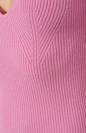 Женское кашемировое платье ARCH4 светло-розового цвета, арт. C0C0/KNDR2139B | Фото 5 (Случай: Коктейльный; Материал внешний: Шерсть, Кашемир; Рукава: Длинные; Длина Ж (юбки, платья, шорты): Миди; Стили: Романтичный; Женское Кросс-КТ: Платье-одежда)