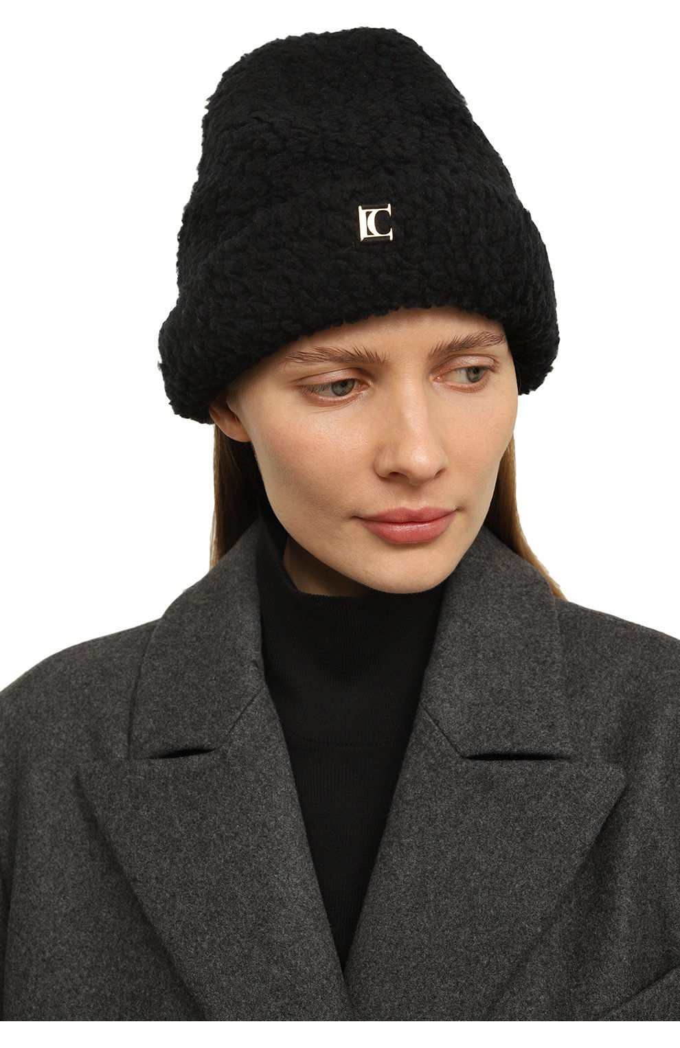 Женская шерстяная шапк�а LOW CLASSIC черного цвета, арт. L0W22FW_KN40BK | Фото 2 (Материал: Текстиль, Шерсть, Синтетический материал)