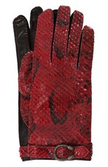 Женские перчатки из кожи питона GUCCI бордового цвета, арт. 679583 3SABV | Фото 1 (Материал: Натуральная кожа, Экзотическая кожа)