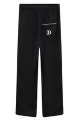 Детские шелковые брюки DOLCE & GABBANA черного цвета, арт. L43P44/G7H8Z/8-14 | Фото 2 (Материал внешний: Шелк; Случай: Повседневный)