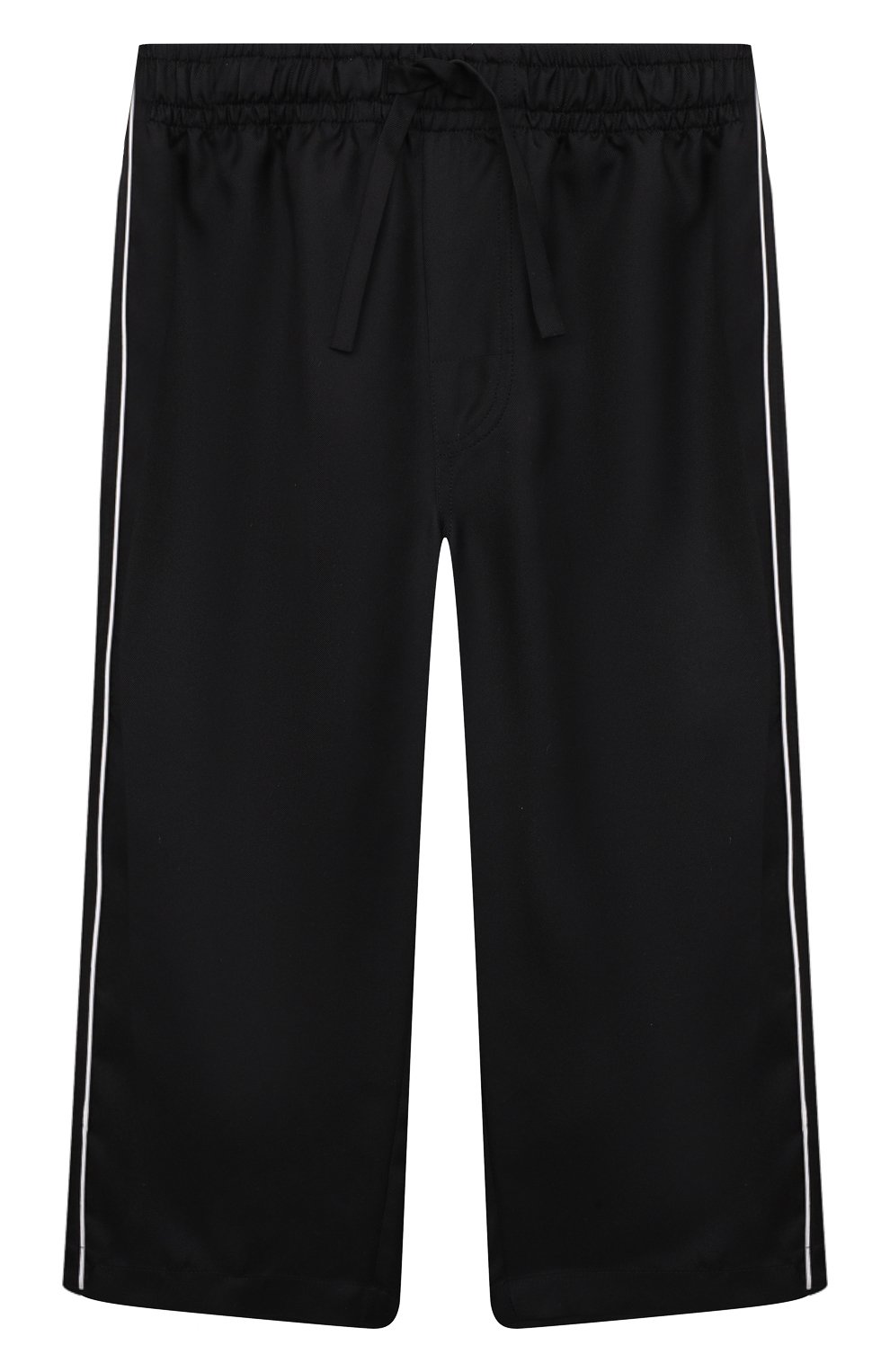 Детские шелковые брюки DOLCE & GABBANA черного цвета, арт. L43P44/G7H8Z/2-6 | Фото 1 (Материал внешний: Шелк; Случай: Повседневный)