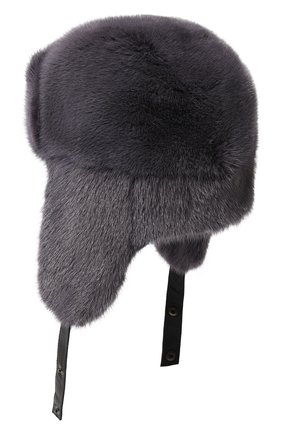 Мужская шапка-ушанка френки из меха норки FURLAND серого цвета, арт. 0217500110035600054 | Фото 2 (Материал: Натуральный мех)