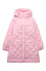 Детское стеганое пальто MONNALISA розового цвета, арт. 17A101RU | Фото 1 (Рукава: Длинные; Материал внешний: Синтетический материал)