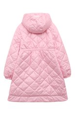 Детское стеганое пальто MONNALISA розового цвета, арт. 17A101RU | Фото 2 (Рукава: Длинные; Материал внешний: Синтетический материал)