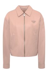 Женская кожаная куртка PRADA розового цвета, арт. 58A094-08P-F0LOZ | Фото 1 (Кросс-КТ: Куртка; Рукава: Длинные; Стили: Гранж; Материал внешний: Натуральная кожа; Женское Кросс-КТ: Замша и кожа; Длина (верхняя одежда): Короткие)