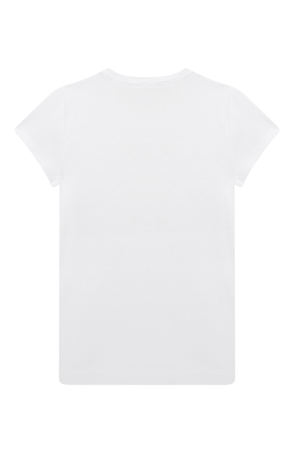 Детская хлопковая футболка MONNALISA белого цвета, арт. 19A621 | Фото 2 (Девочки Кросс-КТ: футболка-одежда; Рукава: Короткие; Материал внешний: Хлопок)