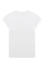 Детская хлопковая футболка MONNALISA белого цвета, арт. 19A621 | Фото 2 (Девочки Кросс-КТ: футболка-одежда; Рукава: Короткие; Материал внешний: Хлопок)