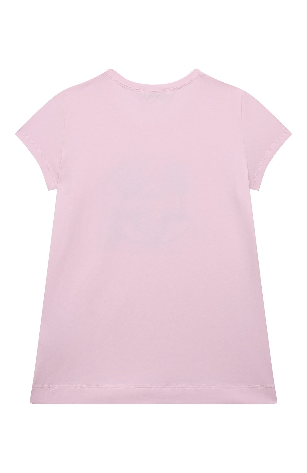 Детская хлопковая футболка MONNALISA розового цвета, арт. 19A621 | Фото 2 (Девочки Кросс-КТ: футболка-одежда; Рукава: Короткие; Материал внешний: Хлопок)