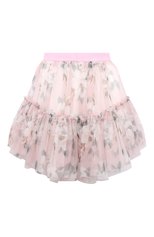 Детская юбка MONNALISA светло-розового цвета, арт. 71A701 | Фото 2 (Случай: Вечерний, Повседневный; Материал внешний: Синтетический материал; Материал подклада: Хлопок)