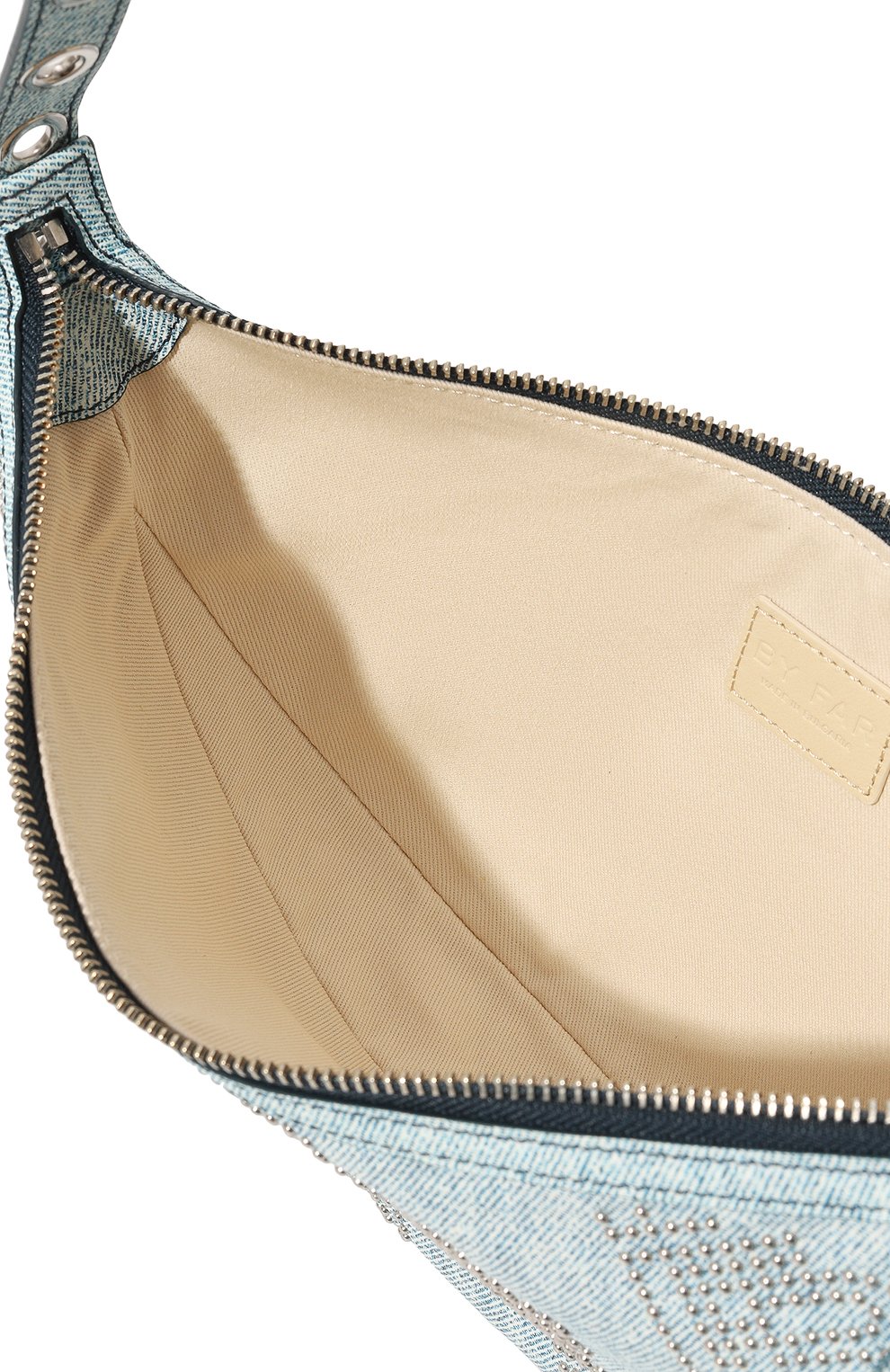 Женская сумка gilb BY FAR голубого цвета, арт. 23CRGIBSDNMSTDMED | Фото 5 (Сумки-технические: Сумки top-handle; Размер: medium; Материал: Натуральная кожа)