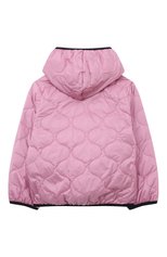Детская стеганая куртка IL GUFO розового цвета, арт. P23GR187N0068/5A-8A | Фото 2 (Рукава: Длинные; Кросс-КТ: Утепленный; Материал внешний: Синтетический материал; Материал подклада: Синтетический материал)