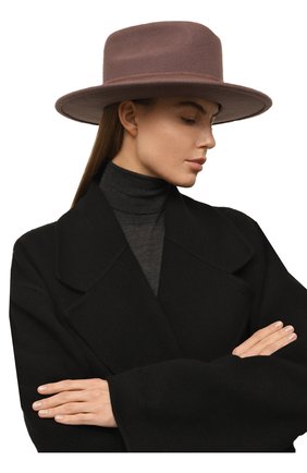 Женская шляпа west COCOSHNICK HEADDRESS коричневого цвета, арт. westbasic | Фото 2 (Материал: Шерсть, Текстиль)
