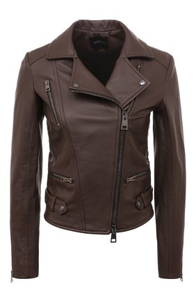 Женская кожаная куртка SIMONETTA RAVIZZA темно-коричневого цвета по цене 108000 руб., арт. JA171L1 | Фото 1