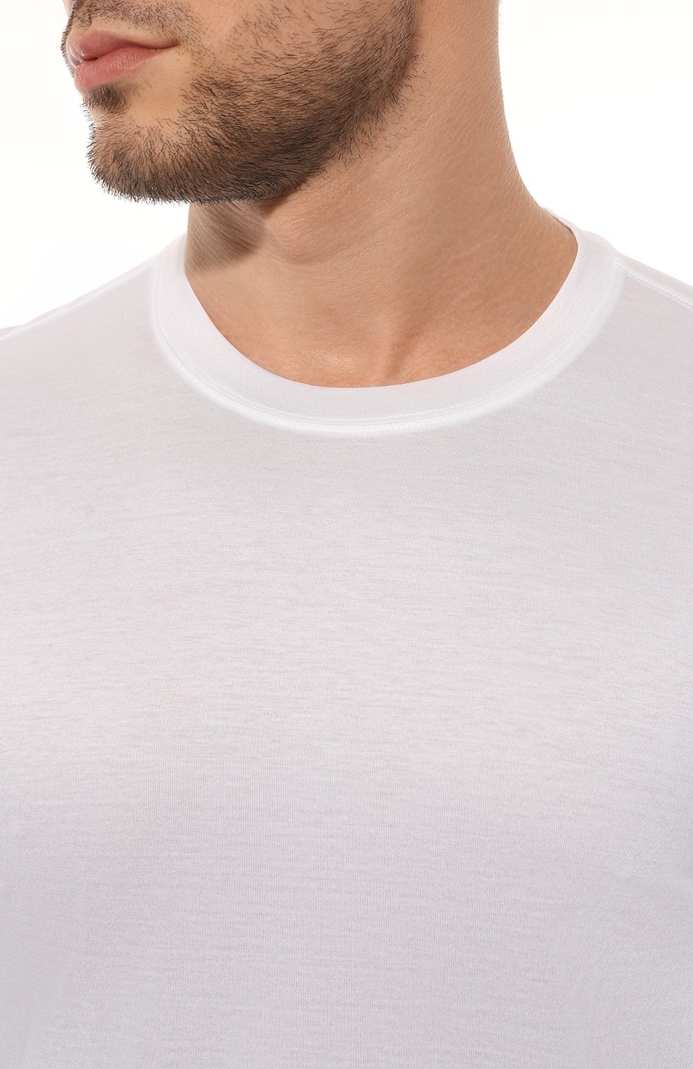 Мужская хлопковая футболка GRAN SASSO белого цвета, арт. 60133/74002 | Фото 5 (Принт: Без принта; Рукава: Короткие; Длина (для топов): Стандартные; Материал внешний: Хлопок; Стили: Кэжуэл)