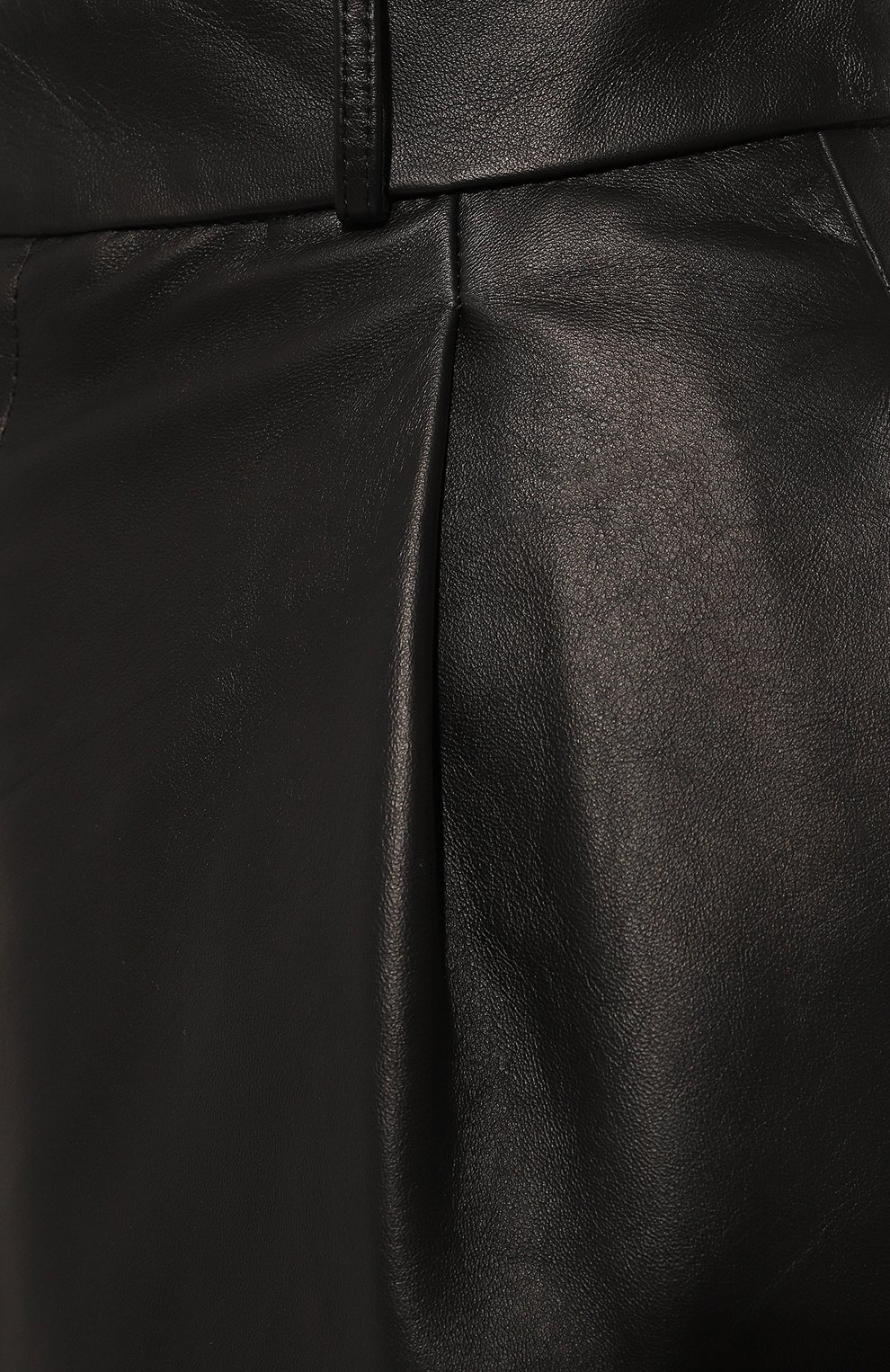 Женские кожаные шорты SIMONETTA RAVIZZA черного цвета, арт. ST17L1 | Фото 5 (Женское Кросс-КТ: Шорты-одежда; Стили: Гламурный; Длина Ж (юбки, платья, шорты): Мини; Материал подклада: Синтетический материал; Материал внешний: Натуральная кожа)