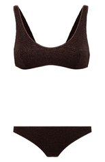 Женский раздельный купальник OSEREE коричневого цвета, арт. LSS205 | Фото 1 (Женское Кросс-КТ: Раздельные купальники; Материал внешний: Синтетический материал, Металлизированное волокно)
