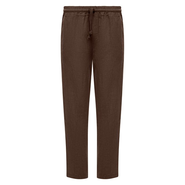 Льняные брюки Fedeli коричневого цвета