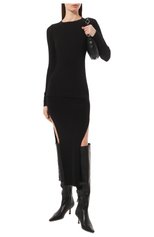 Женская шерстяная юбка RICK OWENS черного цвета, арт. RP01C5619/RIBM | Фото 2 (Материал внешний: Шерсть; Кросс-КТ: Трикотаж; Женское Кросс-КТ: Юбка-одежда; Длина Ж (юбки, платья, шорты): Макси; Стили: Минимализм)