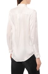 Женская шелковая рубашка EQUIPMENT белого цвета, арт. L21-E035 | Фото 4 (Материал внешний: Шелк; Рукава: Длинные; Принт: Без принта; Женское Кросс-КТ: Рубашка-одежда; Длина (для топов): Удлиненны�е; Стили: Романтичный)