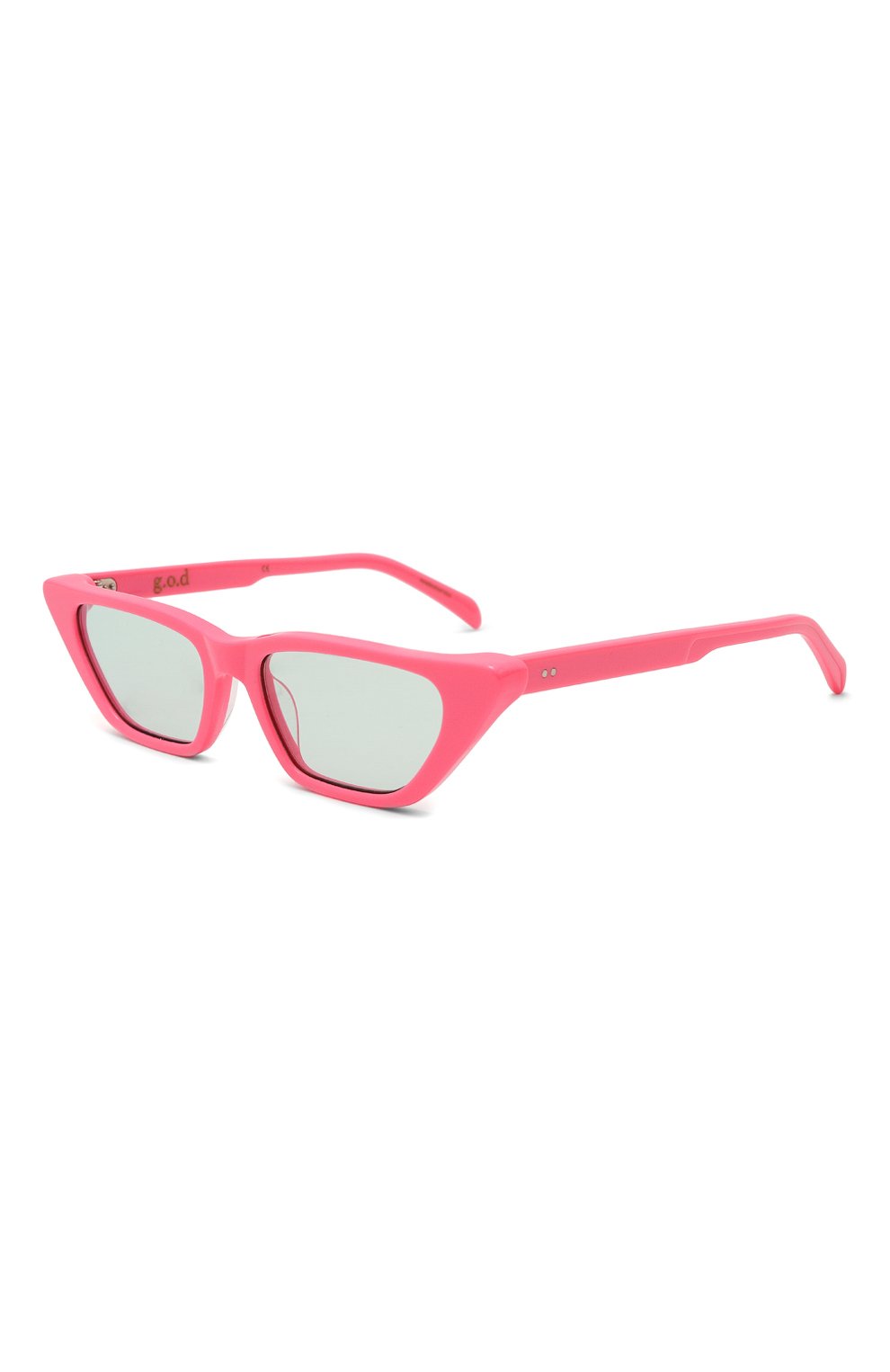 Женские солнцезащитные очки G.O.D. EYEWEAR розового цвета, арт. THIRTY TW0 B0NB0N/GREEN | Фото 1 (Тип очков: С/з; Оптика Гендер: оптика-женское; Очки форма: Cat-eye, Пр ямоугольные)