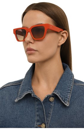 Женские солнцезащитные очки G.O.D. EYEWEAR красного цвета, арт. THIRTY FIVE RED/PURPLE YELL0W | Фото 2 (Тип очков: С/з; Оптика Гендер: оптика-женское; Очки форма: Квадратные)