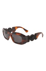 Женские солнцезащитные очки VERSACE темно-коричневого цвета, арт. 4425U-521787 | Фото 1 (Тип очков: С/з; Оптика Гендер: оптика-женское; Очки форма: Овальные)