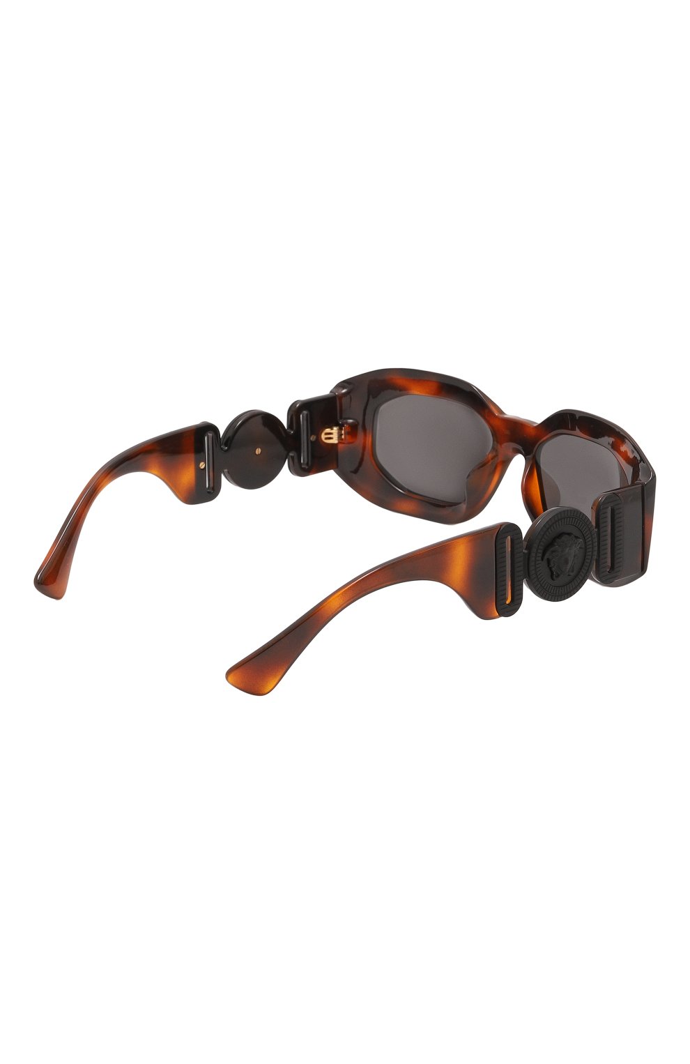 Женские солнцезащитные очки VERSACE темно-коричневого цвета, арт. 4425U-521787 | Фото 4 (Тип очков: С/з; Оптика Гендер: оптика-женское; Очки форма: Овальные)