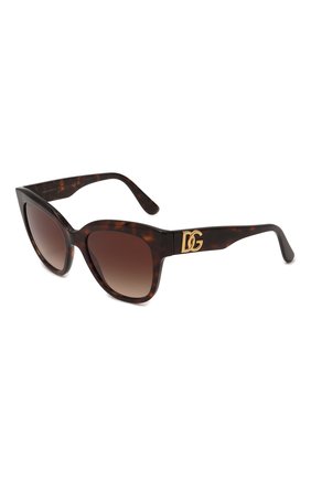 Женские солнцезащитные очки DOLCE & GABBANA темно-коричневого цвета, арт. 4407-502/13 | Фото 1 (Тип очков: С/з; Оптика Гендер: оптика-женское; Очки форма: Круглые)