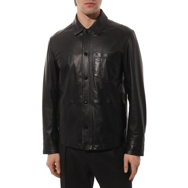фото Кожаная куртка-рубашка boss