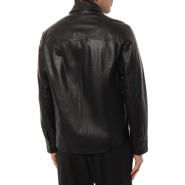 фото Кожаная куртка-рубашка boss