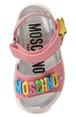 Детские кожаные сандалии MOSCHINO розового цвета, арт. 74415/20-27 | Фото 4 (Материал внутренний: Натуральная кожа)