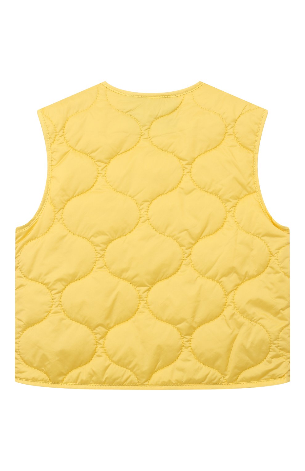Детский стеганый жилет IL GUFO желтого цвета, арт. P23GT040N0068/2A-4A | Фото 2 (Рукава: Короткие; Мальчики Кросс-КТ: Верхняя одежда; Материал внешний: Синтетический материал; Материал подклада: Синтетический материал)