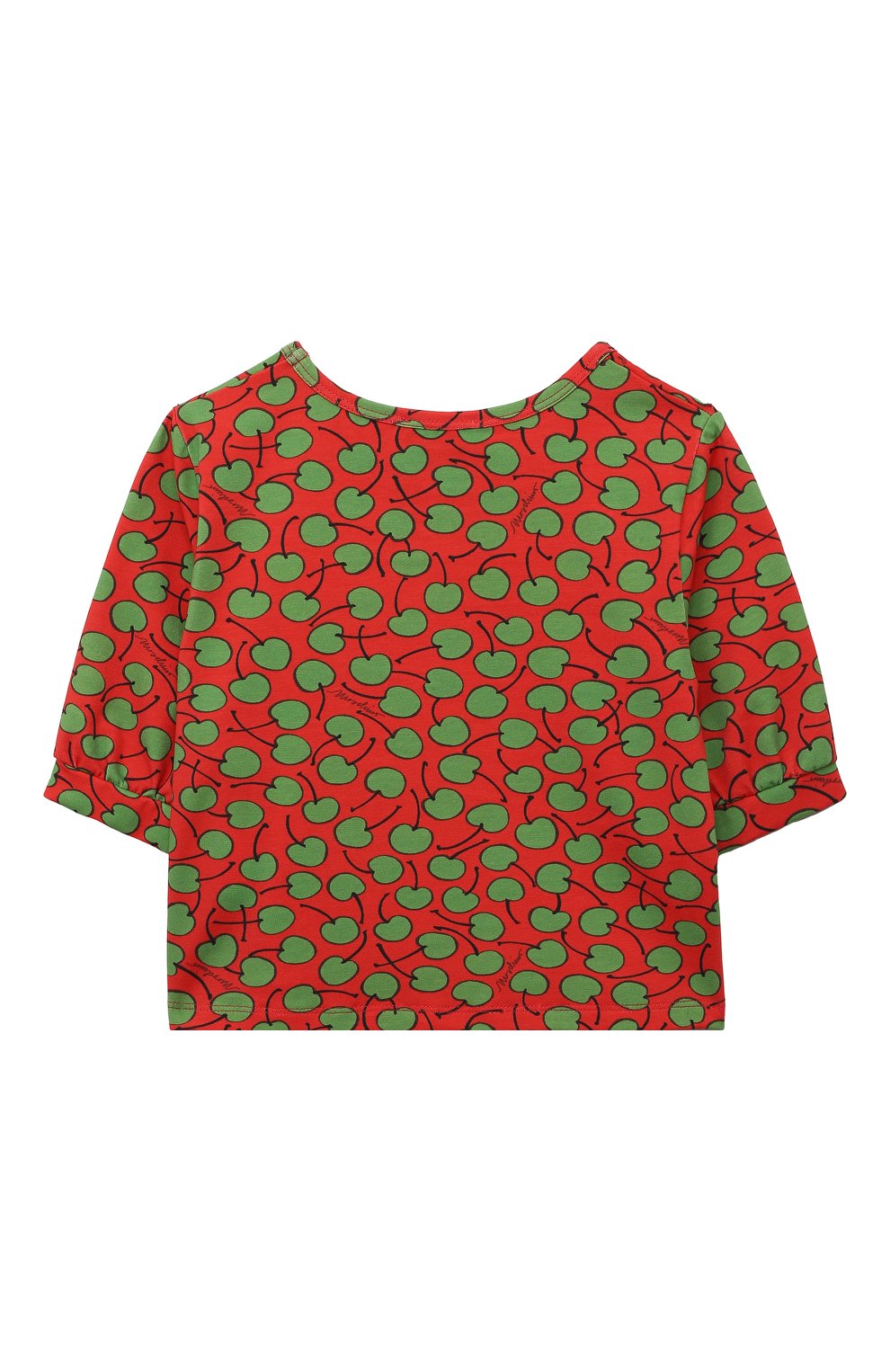 Детская хлопковая футболка MOSCHINO разноцветного цвета, арт. HDM04V/LBB2C/4-8 | Фото 2 (Девочки Кросс-КТ: футболка-одежда; Рукава: Короткие; Материал внешний: Хлопок)
