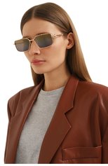 Женские солнцезащитные очки VALENTINO коричневого цвета, арт. VLS-111B | Фото 2 (Тип очков: С/з; Оптика Гендер: оптика-женское; Очки форма: Прямоугольные)