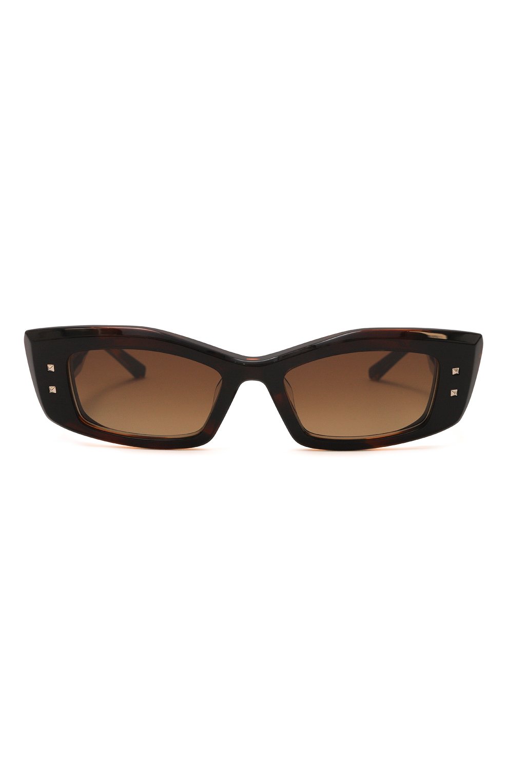 Женские солнцезащитные очки VALENTINO темно-коричневого цвета, арт. VLS-109C | Фото 3 (Тип очков: С/з; Оптика Гендер: оптика-женское; Очки форма: Cat-eye, Прямоугольные)
